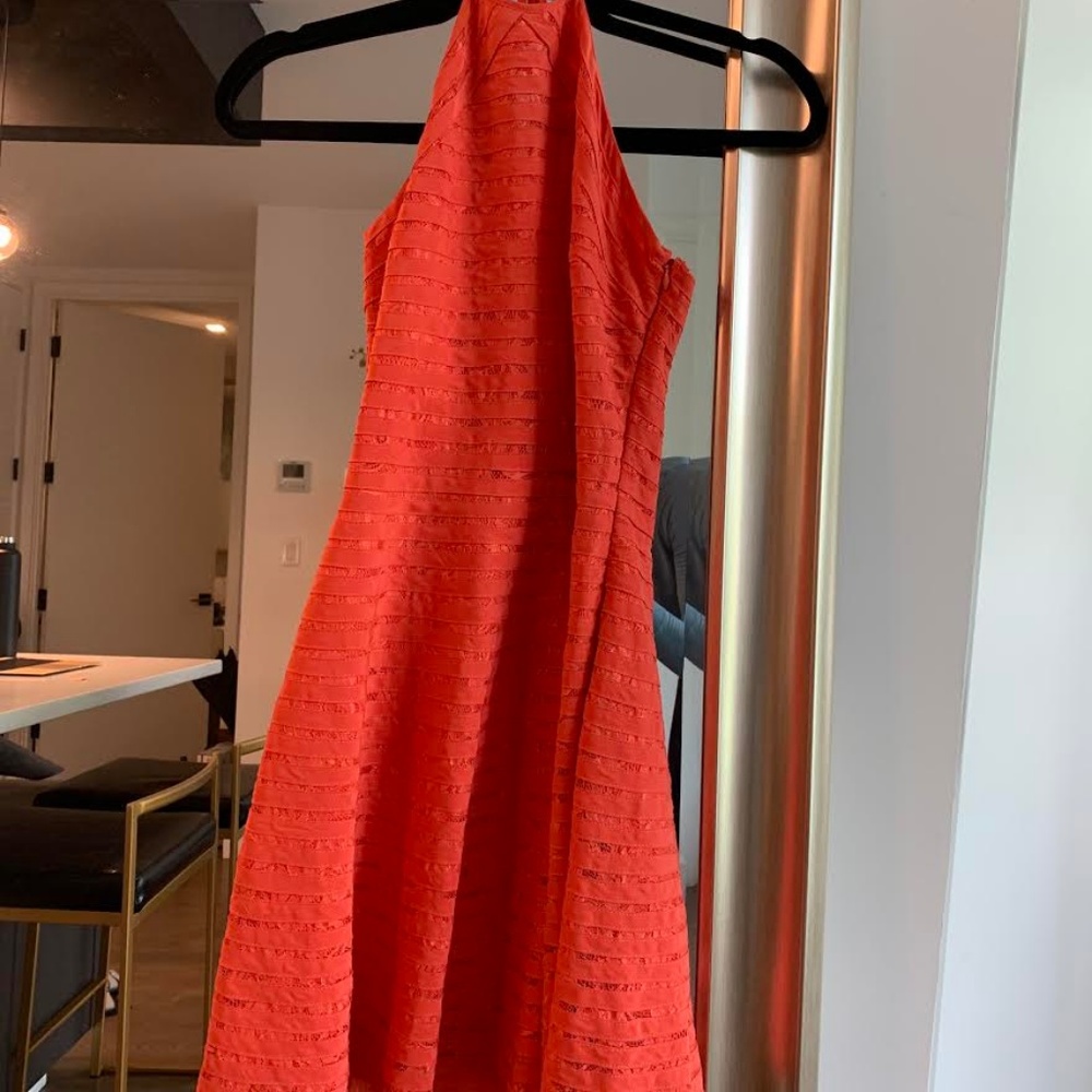 Parker Karmen Silk Halter Dress in Melon - Picture 2 of 4